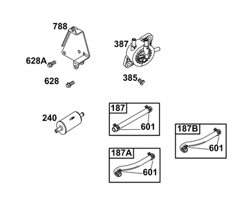 Fuel Supply Group Diagram and Parts List for 385777-0009-B5  Briggs and Stratton Engine